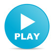play blue circle web glossy icon