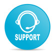 support blue circle web glossy icon