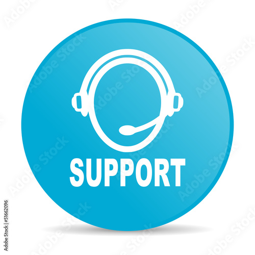 Illustration: support blue circle web glossy icon support blue circle web glossy icon