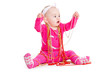 baby girl playing with  beads.  beautiful baby girl.  Happy Baby