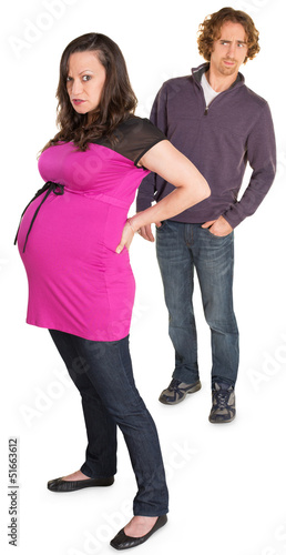 Photo: Angry Pregnant Lady with Man Angry Pregnant Lady with Man