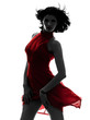 sexy woman in red dress silhouette