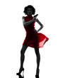 sexy woman holding gun  silhouette