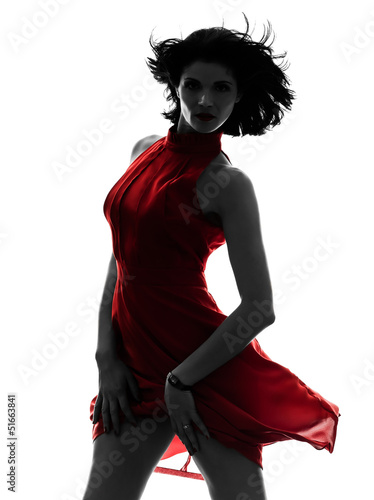 Photo: sexy woman in red dress silhouette sexy woman in red dress silhouette