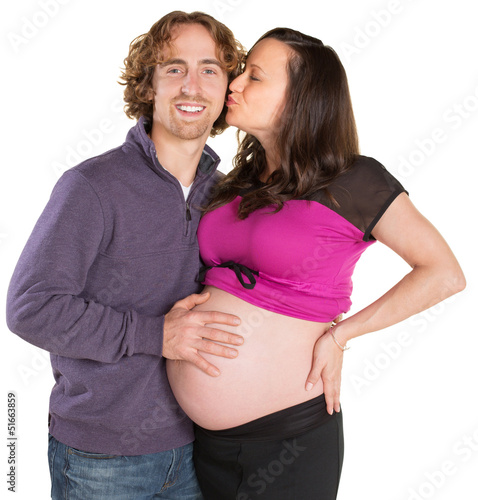Photo: Expecting Woman Kisses Man Expecting Woman Kisses Man