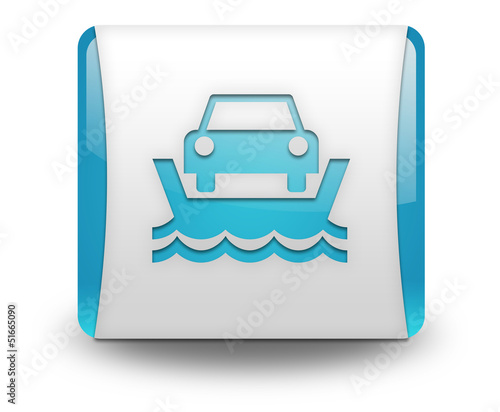 Illustration: Light Blue 3D Effect Icon "Ferry" Light Blue 3D Effect Icon "Ferry"