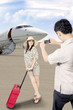 Asian traveler arrive at airport