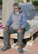 Photo: Poor old African american homeless man Poor old African american homeless man