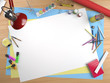 White canvas on a drawing table