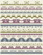 floral decorative borders, ornamental rules, dividers