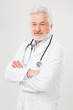 Handsome elderly doctor in uniform