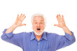 Angry elderly man with beard