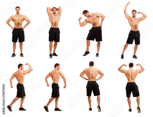 Photo: Image of young bodybuilder in different poses Image of young bodybuilder in different poses