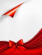 Holiday background with gift glossy bow and ribbon. Vector