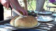 Bread with sesame seeds homemade