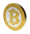 Bitcoin isolated on white. 3D photo rendering