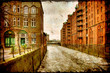 Retroplakat - Hamburger Speicherstadt