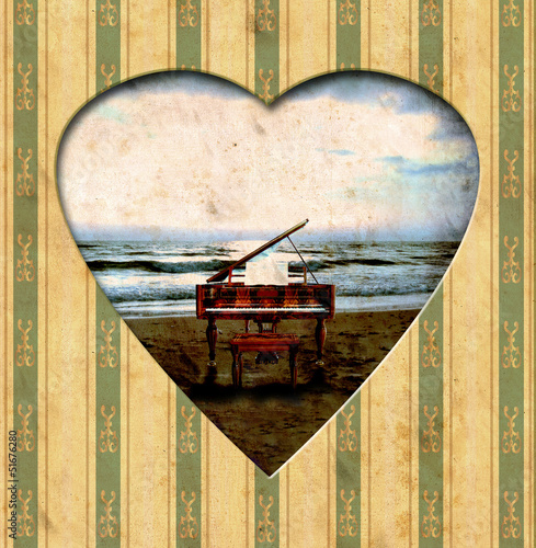 Illustration: Vintage Heart - Music Vintage Heart - Music