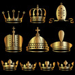 set of crowns, vector illustration
