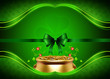 st patrick's day background with golden pot