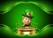 Leprechaun for st patrick's day with golden pot