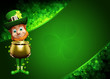 Leprechaun for st patrick's day with big golden pot