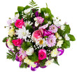 flower bouquet from chrysanthemum and tea roses