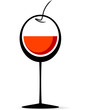 Calice di Vino con acino d'uva