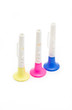 Children horn made of colored plastic isolated on white backgrou