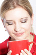 Woman enjoying a mug of coffee