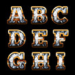 Vector: Diamond and gold characters set - uppercase version Diamond and gold characters set - uppercase version