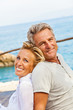 Portrait of a happy romantic couple outdoors.