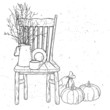 wooden chairs and a vintage vase still life