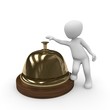 3d humanoid character with a service bell