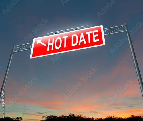 Illustration: Hot date concept. Hot date concept.