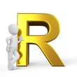 Illustration: der Buchstabe R in 3D der Buchstabe R in 3D