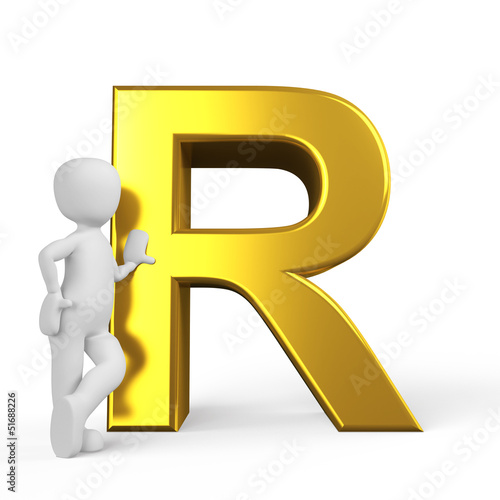 Illustration: der Buchstabe R in 3D der Buchstabe R in 3D