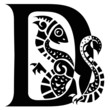 Capital letter D with gargoyle