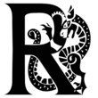 Capital letter R with gargoyle