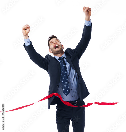Photo: Businessman happy with win Businessman happy with win
