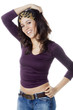 happy young woman posing to seduce someone