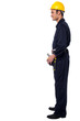 Photo: Side pose of smiling young construction worker Side pose of smiling young construction worker