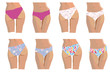 Vector: Pants and bottoms set with patterns Pants and bottoms set with patterns