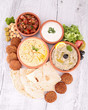 falafel with dips and bread