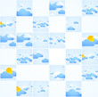 Mosaic theme. Good weather background. Blue sky with clouds. Vec