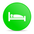 hotel green circle web glossy icon
