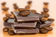 Photo: Chocolate and coffee beans on the table Chocolate and coffee beans on the table