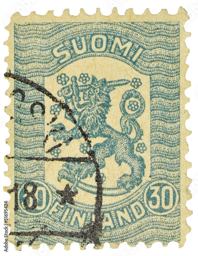 Photo: Timbre finlandais fond blanc Timbre finlandais fond blanc