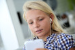 Portrait of teenager using smartphone
