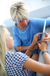 Teens listening to music with tablet
